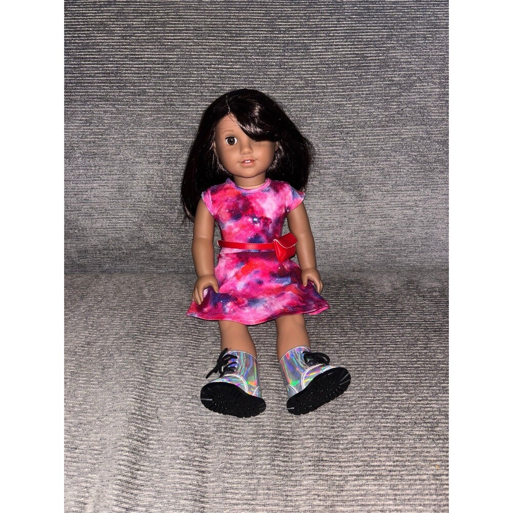 American Girl 2018 GOTY Luciana Vega in Meet Outfit Dress + Boots RETIRED